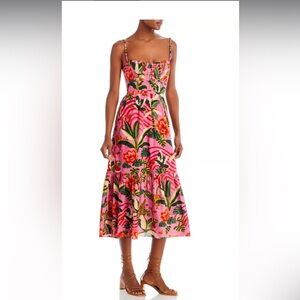 🌺 FARM Rio 🌺Leopard Forest Midi Dress Size Small